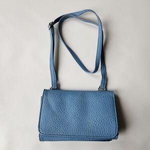 Colab Blue Wallet Purse Crossbody Faux Leather With Snap